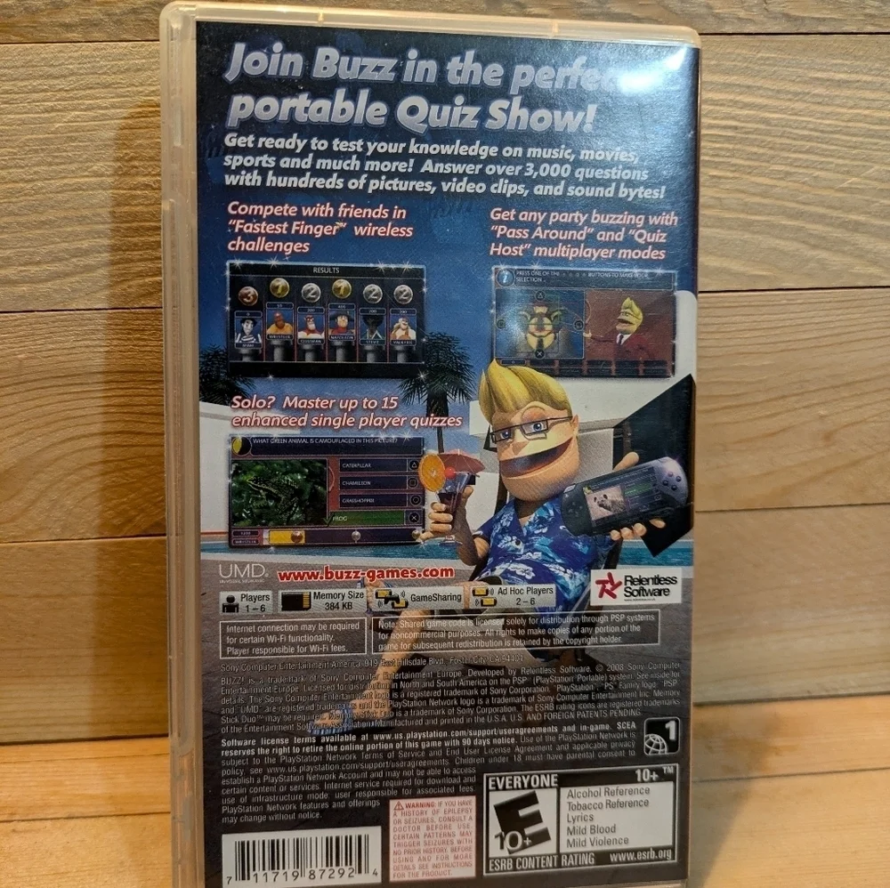 Buzz! Master Quiz for PSP - Black Pre-owned